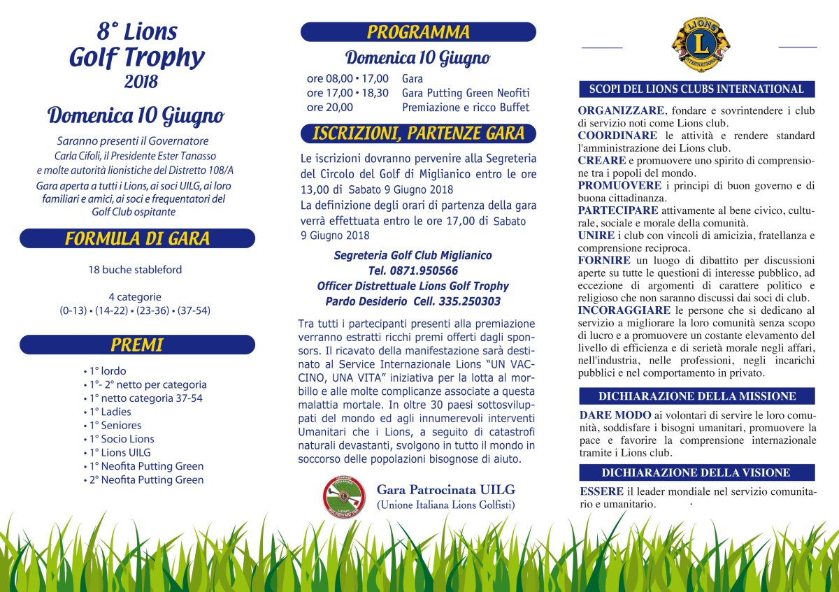 VIII edizione del “Lions Golf  Trophy” organizzato