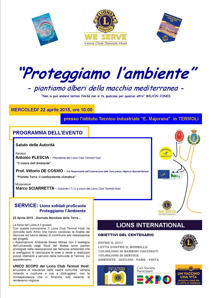 Conclusione Service “Proteggiamo l’ambiente: piantiamo alberi della macchia mediterranea”