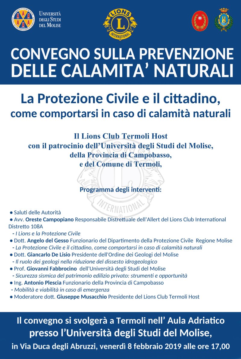 Il Convegno è rivolto a tutta la cittadinanza